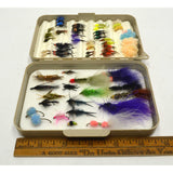 Early CORTLAND FLY FISHING FLIES Lot of 63 in ORIGINAL CASE Good Variety of Ties