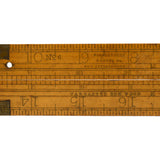 Antique STANLEY 24" FOLDING BOXWOOD RULE No. 6 w/ 12" BRASS SLIDE 19th C. Ruler!