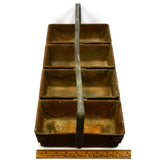 Vintage HEAVY-DUTY METAL PARTS BIN CADDY 4-Bins INDUSTRIAL STRONG Insane Patina!