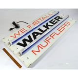 c.1991 "WE INSTALL WALKER MUFFLERS" Double-Sided LIGHTED ADVERTISING SIGN Works!