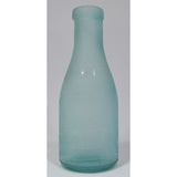 VTG/Antique HAND BLOWN MILK BOTTLE Very Crude & Unusual AQUA GLASS w/ Tooled Lip