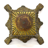 Antique SALVAGED BRASS PLINTH 3.5 lbs. Pedestal Base LAMP/CLOCK PART? Repurpose!