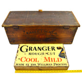 Antique EAGLE LOCK CO SALESMAN CHEST Wood Box + GRANGER TOBACCO ADVERTISING Rare