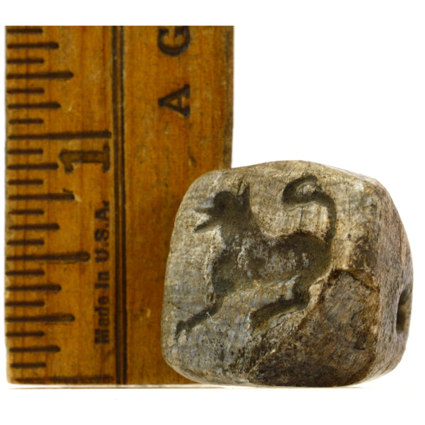 Ancient NEAR EAST STEATITE CONOID SEAL STAMP Tel Megiddo? DOG/CAT/HYENA Animal