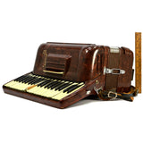 Vintage CRUCIANELLI PANCORDION ACCORDION Brown/MO-Pearl "MB 6093" Italy 41-KEYS