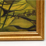 Vintage "AUGUST HOLLAND" FRAMED LITHO PRINT Pheasant in Nature "G.P. 18508" Nice