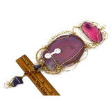 Gorgeous! HUGE AMETHYST STATEMENT NECKLACE 10" Handcrafted Pendant RETAIL $350!!