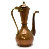 Antique HAMMERED COPPER 9" LIDDED PITCHER Russian Hallmarked TEA / WATER CARAFE