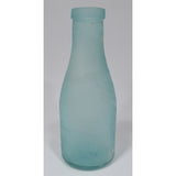 VTG/Antique HAND BLOWN MILK BOTTLE Very Crude & Unusual AQUA GLASS w/ Tooled Lip