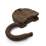 Antique BIG 5" IRON PADLOCK w/ Keyhole Cover/Door & WORKING KEY Unbranded RARE!
