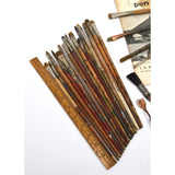 Antique ARTISTS-PAINTERS 31 Pc Lot; 28-PAINTBRUSHES + Tool MAGAZINE Vintage Tube