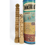 Vintage TINKER TOYS "GIANT ENGINEER" Set #155 in ORIGINAL TUBE w/ Instructions!
