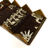 Antique SINGER TREADLE SEWING PUZZLE OAK BOX Marked "PAT 1880" + 17 Parts/Pieces