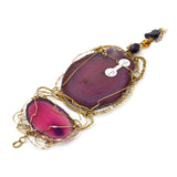 Gorgeous! HUGE AMETHYST STATEMENT NECKLACE 10" Handcrafted Pendant RETAIL $350!!