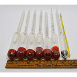 Vintage "SPECIFIC GRAVITY" & TEMP. THERMOMETER Lot/Set MOST BY PRINCO Lab Glass