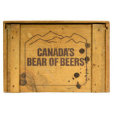 Vintage GRIZZLY BEER CRATE Canadian SLIDE-TOP WOOD BOX Rare IMPORTED FROM CANADA