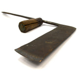 Antique FORGED IRON CUTTER-CHOPPER TOOL Axe-HATCHET-Knife-FROE? Tobacco SHINGLE?