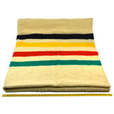 Vintage TRAPPER POINT 100% WOOL BLANKET 72"x90" by T. EATON CO England Made 4-PT