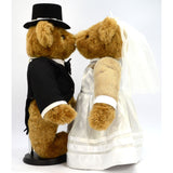 VERMONT TEDDY BEAR Lot; 2 WEDDING BEARS Bride & Groom + 2 DOLL STANDS Excellent!