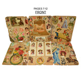 Antique TRADE CARD ALBUM 33-Pages of Cards ADVERTISING EPHEMERA SCRAPBOOK c.19th