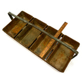 Vintage HEAVY-DUTY METAL PARTS BIN CADDY 4-Bins INDUSTRIAL STRONG Insane Patina!