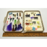Early CORTLAND FLY FISHING FLIES Lot of 63 in ORIGINAL CASE Good Variety of Ties