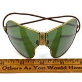 Vintage WWII AAF/NAVY AVIATOR SUNGLASSES by BECK w/ DK. GREEN "ROCK GLAS" LENSES