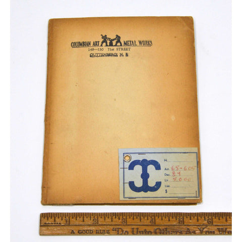 Antique SALESMAN SAMPLE(?) Painted Tile/Panel "COLUMBIAN ART METAL WORKS" (3of8)