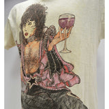 Vintage FOLK ART / HOMEMADE "KISS" T-SHIRT Handmade Drawn SIGNED: McCORMICK 19791