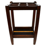 Antique MAHOGANY UMBRELLA RACK Wood Cane Stand w/ Tray ARTS & CRAFTS Entry Foyer