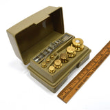 Vintage OHAUS APOTHECARY SCALE/BALANCE *Partial* WEIGHT SET "Sto-A-Weigh" + CASE