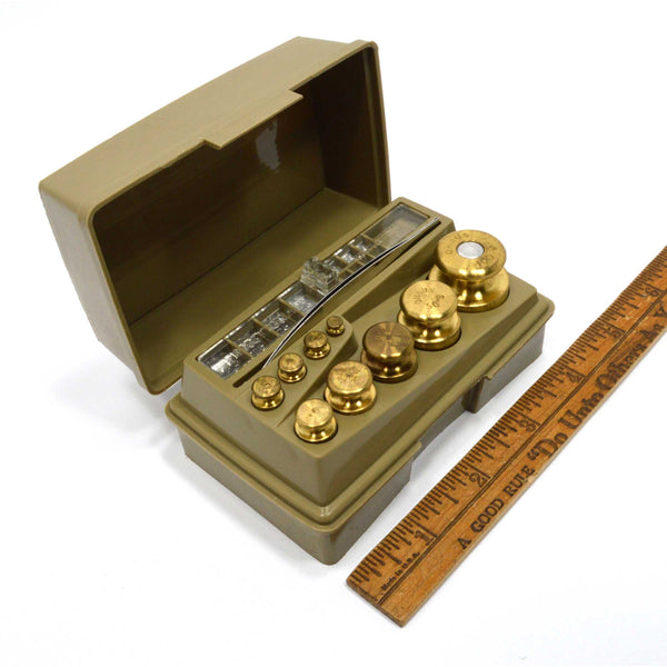 Vintage OHAUS APOTHECARY SCALE/BALANCE *Partial* WEIGHT SET "Sto-A-Weigh" + CASE