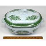 Excellent! SPODE 'FITZHUGH' GREEN SOUP TUREEN Large 1-Gallon w/ Lid! *NO LADLE*