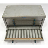 Vintage HUOT DRILL BIT INDEX / CABINET Metal Chest of 5-Drawers 60 DIVIDED SLOTS
