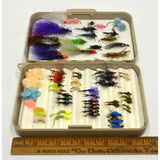 Early CORTLAND FLY FISHING FLIES Lot of 63 in ORIGINAL CASE Good Variety of Ties
