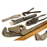 Antique MIXED WRENCH Lot of 8 BULLARD Boos Tool GORDON Printz SUL Ross Mfg. ++!