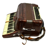 Vintage CRUCIANELLI PANCORDION ACCORDION Brown/MO-Pearl "MB 6093" Italy 41-KEYS