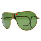 Vintage WWII AAF/NAVY AVIATOR SUNGLASSES by BECK w/ DK. GREEN "ROCK GLAS" LENSES