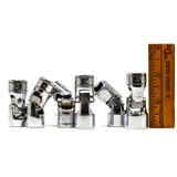 SNAP-ON UNIVERSAL Shallow JOINT/SWIVEL SOCKET Set of 6 METRIC 3/8" Drive 6 POINT