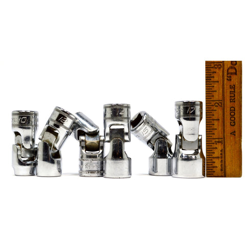 SNAP-ON UNIVERSAL Shallow JOINT/SWIVEL SOCKET Set of 6 METRIC 3/8" Drive 6 POINT