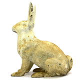 Antique HUBLEY CAST IRON RABBIT DOORSTOP Genuine Real LIFE-SIZE Old White Paint!