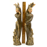 Vintage CERAMIC ARTS STUDIO "FIRE" FIGURINES 11.5" Man & Woman HIS & HER Brown