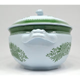 Excellent! SPODE 'FITZHUGH' GREEN SOUP TUREEN Large 1-Gallon w/ Lid! *NO LADLE*