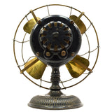 Antique G.E. 12" BRASS BLADE PANCAKE FAN 1900 Model TYPE UI FORM F-9 Stick Mount