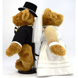 VERMONT TEDDY BEAR Lot; 2 WEDDING BEARS Bride & Groom + 2 DOLL STANDS Excellent!