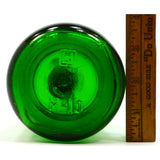 Vintage GREEN GLASS SELTZER BOTTLE Etched "LUNA BOTTLING CO." Friedman Cap RARE!