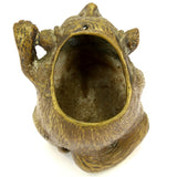 Antique FIGURAL BRASS "TANUKI" INCENSE BURNER Japanese RACCOON-DOG *Missing Lid*