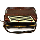 Vintage CRUCIANELLI PANCORDION ACCORDION Brown/MO-Pearl "MB 6093" Italy 41-KEYS