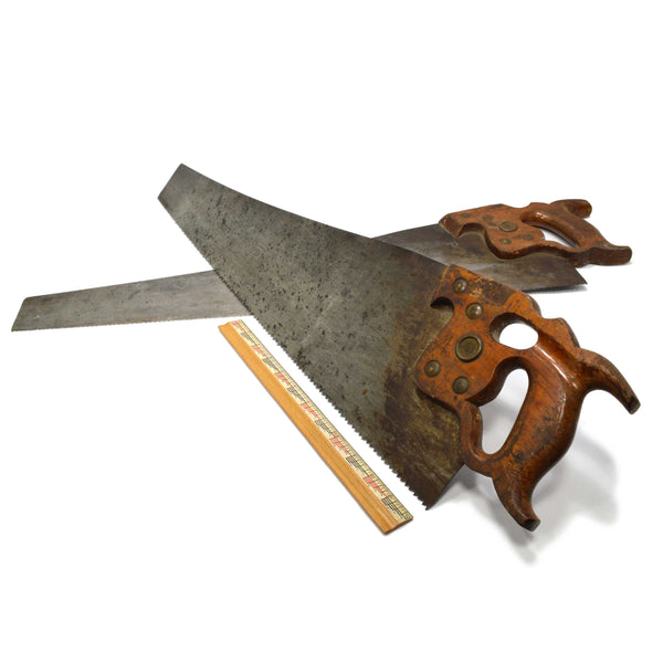VTG/Antique HENRY DISSTON D-8 WOOD SAW Lot of 2 D8 Saws THUMBHOLE RIP & CROSSCUT