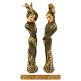 Vintage CERAMIC ARTS STUDIO "FIRE" FIGURINES 11.5" Man & Woman HIS & HER Brown